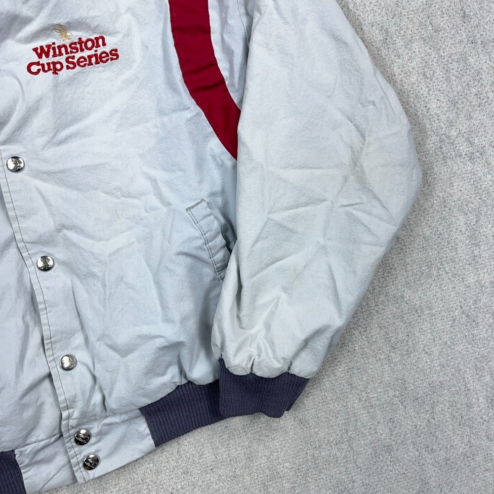 Vintage Winston Cup Jacket Men Large Gray Bomber USA 80s 90s Nascar Racing Worn - Picture 5 of 15